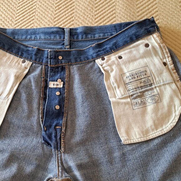 Abercrombie & Fitch 1892 Button Fly Boot Distressed Jeans Vintage 36 X 32 - Picture 10 of 12